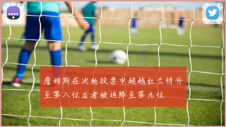 詹姆斯在次轮投票中超越杜兰特升至第八位后者被迫降至第九位